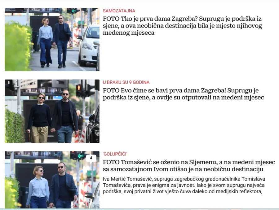 Večernji list objavljuje dvaput godišnje istu priču o gradonačelniku Tomaševiću i njegovoj 'samozatajnoj Ivi'