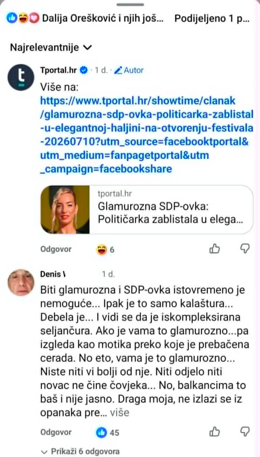 Lijevi novinari pohvalili haljinu lijeve političarke - nema seksizma?